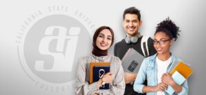 Multicultural group photo of 3 students