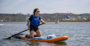 Student on paddle board
