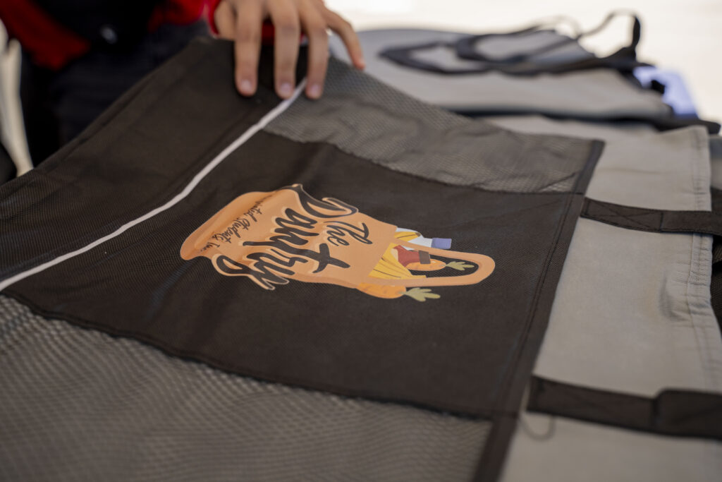 bag on table