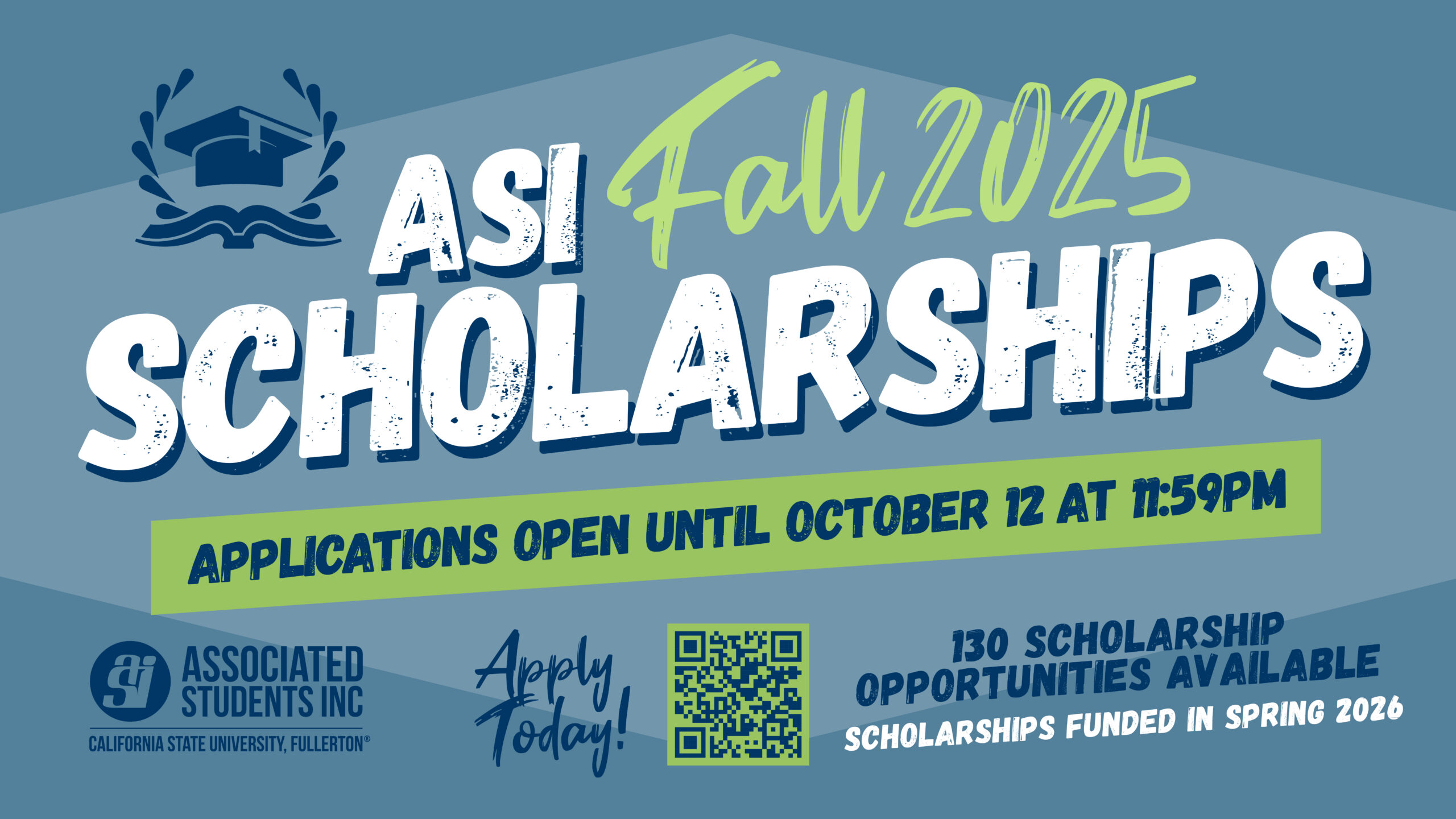 ASI Fall Scholarships, Applications open until October 12 at 11:59 PM
