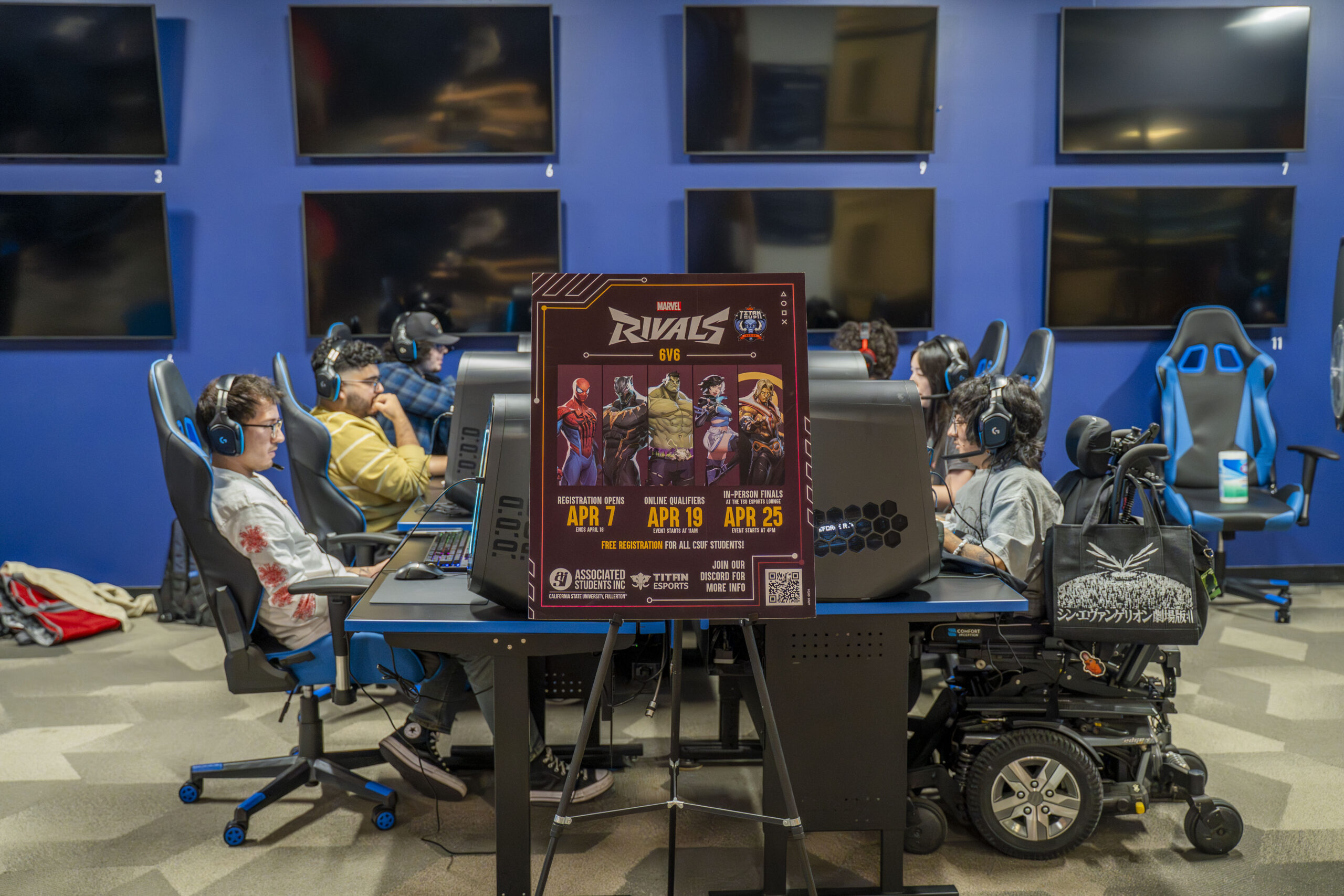 college students gaming at an esports tournament