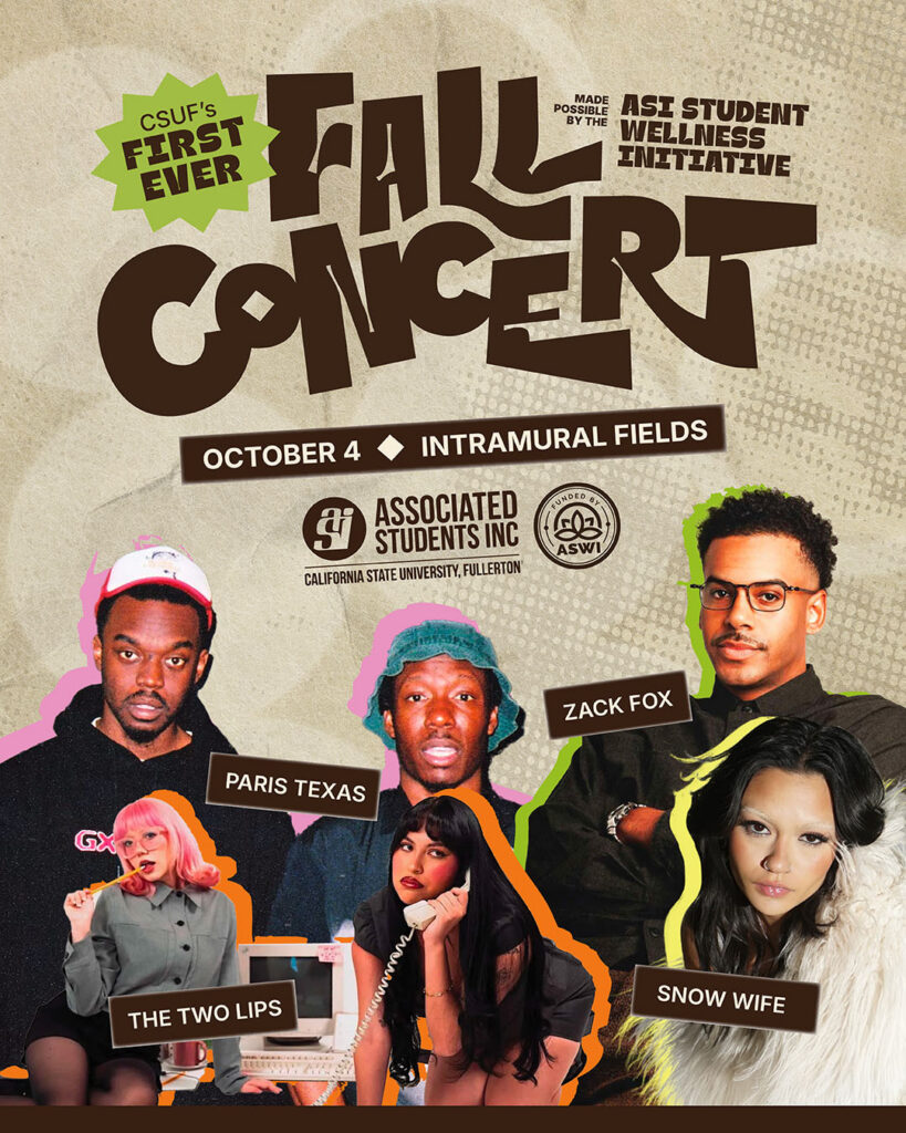 CSUF's First Ever Fall Concert, Oct.4, Intramural Fields 