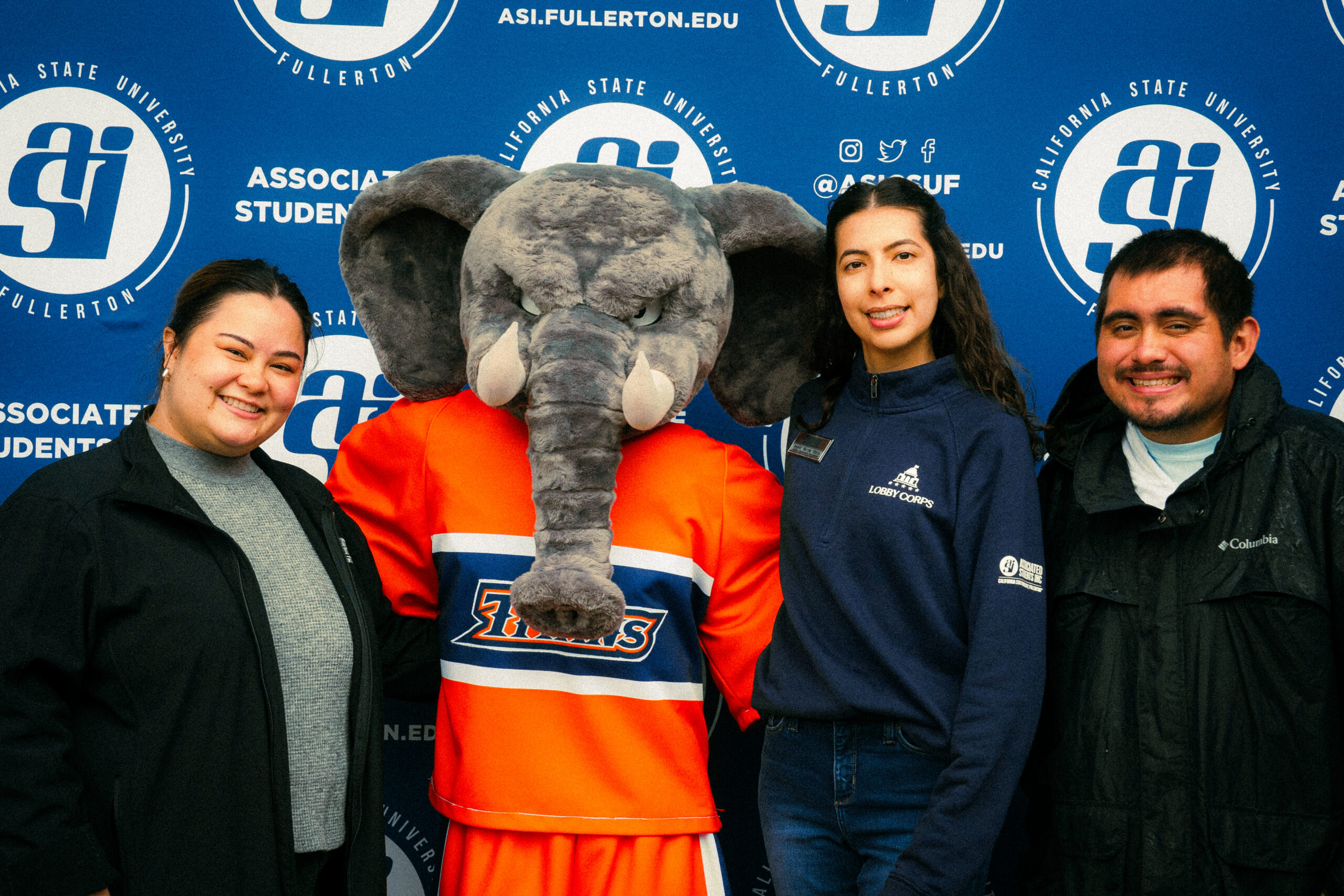 Student Government staff with Tuffy