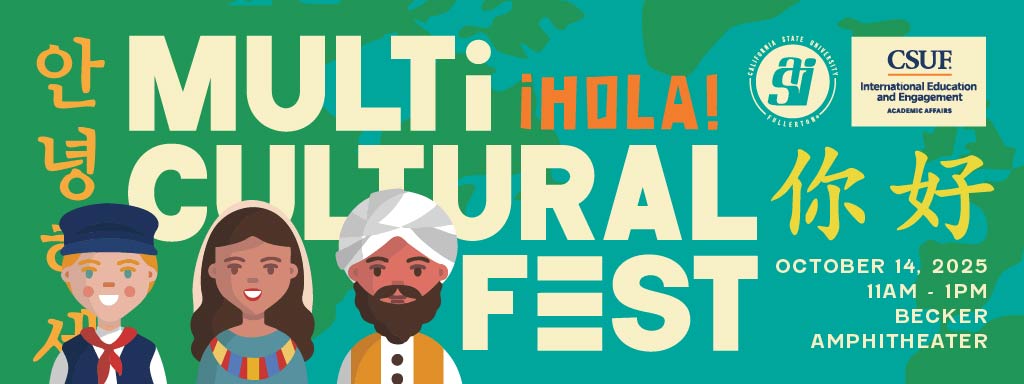 Hola! Multicultural Fest. October 14, 2025 11 a.m. to 1 p.m. Becker Amphitheater